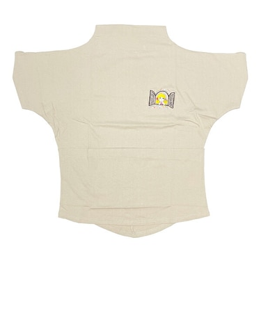 水森亜土 ワンポイント柄 ハイネック半袖Tシャツ(L) グレージュ アパレル