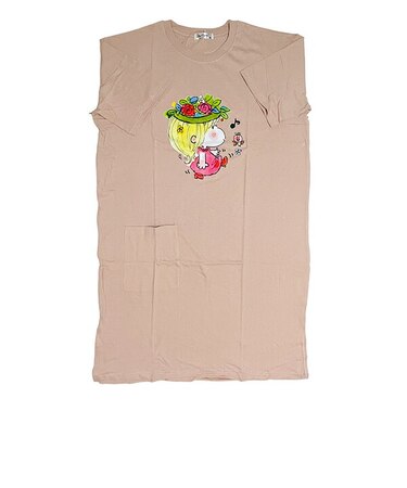 水森亜土 スーパーBIGTシャツ(L) ワンピース ピンクベージュ アパレル