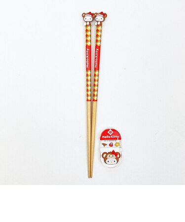 サンリオ ハローキティ 『申』 マスコット付き 箸・箸置き 干支シリーズ Sanrio
