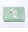 スヌーピー コンパクト三つ折財布 グリーン SNOOPY