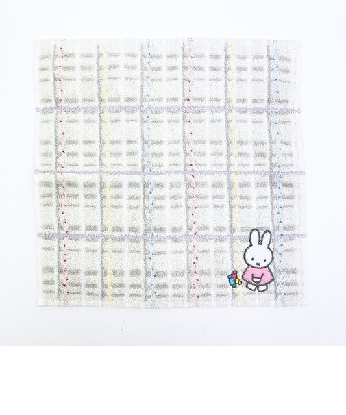 ミッフィー miffy ミニタオル きゃらめる柄 アイボリー ハンカチ 西川