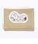 スヌーピー チャーリーブラウン ファスナー三つ折り財布 アップリケ ベージュ SNOOPY