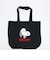 スヌーピー トートバッグ アップリケ刺しゅう ブラック SNOOPY