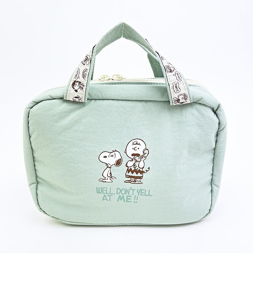 スヌーピー 2WAY吊下げポーチ トラベル グリーン SNOOPY