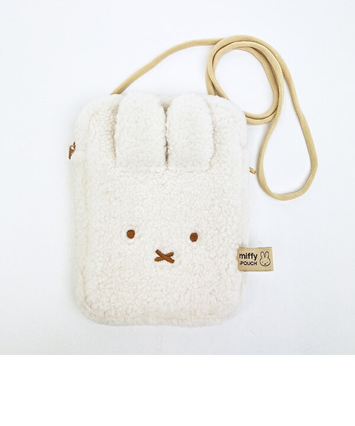 ミッフィー miffy どっとポーチ ショルダーショート ボア アイボリー