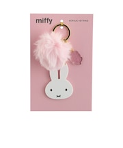 ミッフィー miffy ファー付きアクリルキーホルダー ピンク