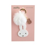 ミッフィー miffy ファー付きアクリルキーホルダー ホワイト