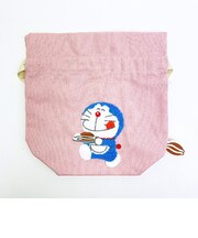 ドラえもん サガラ刺繍巾着 (ピンク)