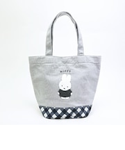 ミッフィー miffy ミニトートバッグ グレー ダイアゴナルチェック ランチ