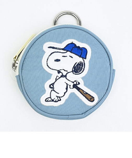 スヌーピー サークルポーチ グレー ベースボール SNOOPY