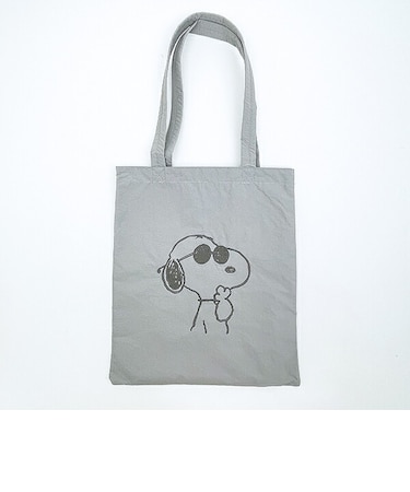 スヌーピー ジョークール チェックリバーシブルトートバッグ グレー SNOOPY