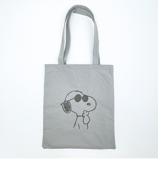 スヌーピー ジョークール チェックリバーシブルトートバッグ グレー SNOOPY