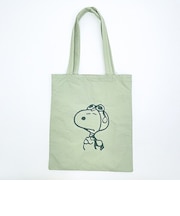 スヌーピー チェックリバーシブルトートバッグ グリーン SNOOPY
