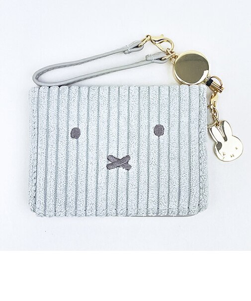ミッフィー miffy 2つ折りパスケース おかおコーデュロイシリーズ (グレー)