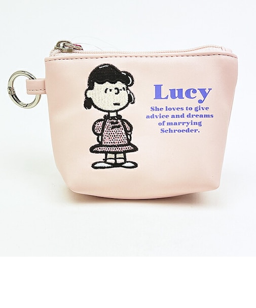 スヌーピー ルーシー ミニ船形ポーチ アップリケ SNOOPY