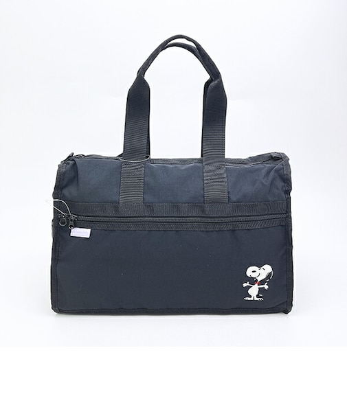 スヌーピー リップストップボストンバッグ ブラック SNOOPY