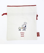 スヌーピー 巾着 レッド シェフシリーズ SNOOPY