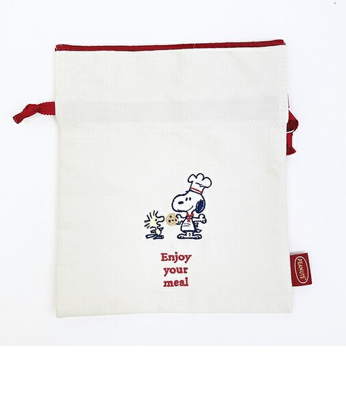 スヌーピー 巾着 レッド シェフシリーズ SNOOPY