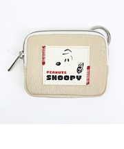 スヌーピー カラビナ付きミニフラットポーチ ワッペン スヌーピー SNOOPY
