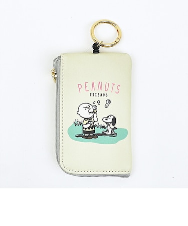 スヌーピー キー&パスポーチ 情景 イエロー 定期入れ SNOOPY
