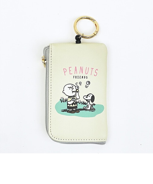 スヌーピー キー&パスポーチ 情景 イエロー 定期入れ SNOOPY