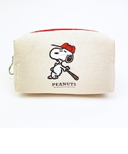 スヌーピー コスメポーチ レッド ベースボールシリーズ SNOOPY