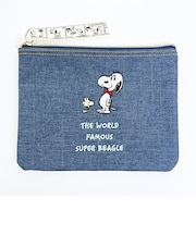 スヌーピー フラットポーチ ボウタイ ネイビー SNOOPY