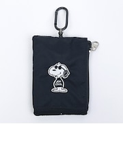 スヌーピー ジョークール パスポーチ 正面 ブラック SNOOPY