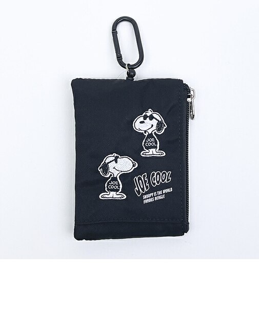 スヌーピー ジョークール パスポーチ 集合ロゴ ブラック SNOOPY