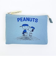 スヌーピー 3ポケットポーチ BASEBALL PEANUT グレー SNOOPY