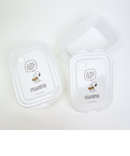スヌーピー フタをしたままレンジで使えるフードコンテナ2個セット ランチ 日本製 SNOOPY