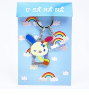 サンリオ ウサハナ 2連ラメ入りアクリルキーホルダー (にじ) Sanrio