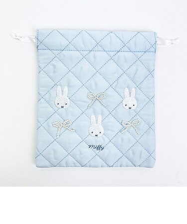 ミッフィー miffy 巾着 ブルー キルティングパールシリーズ