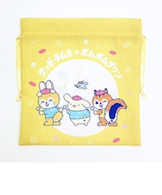 サンリオ ポムポムプリン × クッピーラムネ 巾着(M) (イエロー) 日本製 Sanrio