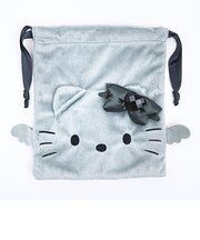 サンリオ ハローキティ フェイス巾着 グレー Sanrio