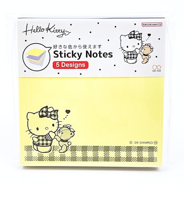 サンリオ ハローキティ 付箋メモ5色 ブラック 文具 日本製 Sanrio