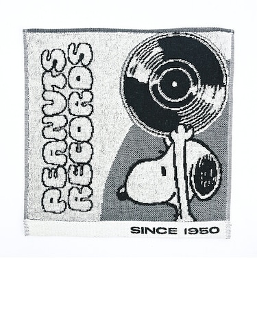 スヌーピー ミニタオル RECORDS ホワイト ハンカチ SNOOPY