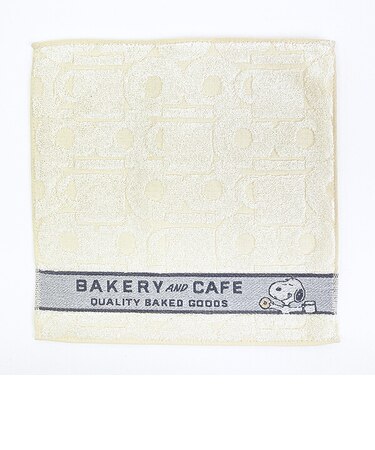 スヌーピー ミニタオル BAKERY&CAFE グレー ハンカチ SNOOPY