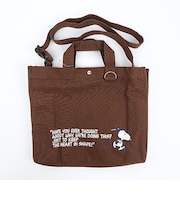 スヌーピー 2wayスクエアトートバッグ (ブラウン)  ルートート ROOTOTE SNOOPY