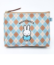 ミッフィー miffy ポーチ(A) (ブルー) MIFFY CHECK シリーズ
