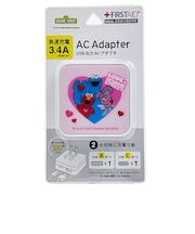 セサミストリート エルモ&クッキーモンスター&アビー USB/USB Type-C ACアダプタ 充電器 スマホ用品
