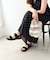 【Fit meサンダル】ニットダブルベルトサンダル