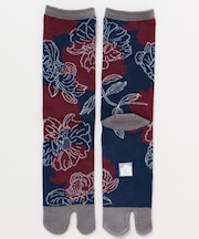 【カヤ】色芍薬足袋型くつ下(25-28cm)