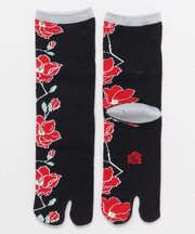 【カヤ】艶美の木蓮 足袋型くつ下(23-25cm)
