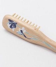 【カヤ】花の四角つげ櫛ブラシ