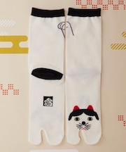 【カヤ】福猫白足袋型くつ下(23-25cm)