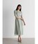 ボリュームショルダーバイカラードレス(light green,light yellow,light gray)