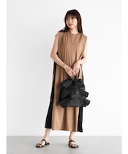 サイドリブ配色カットワンピース