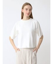 バックジップハーフスリーブニット