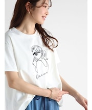 レディモチーフ刺繍Tシャツ
